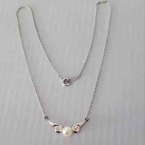 Mikimoto Pearl Silver Necklace
